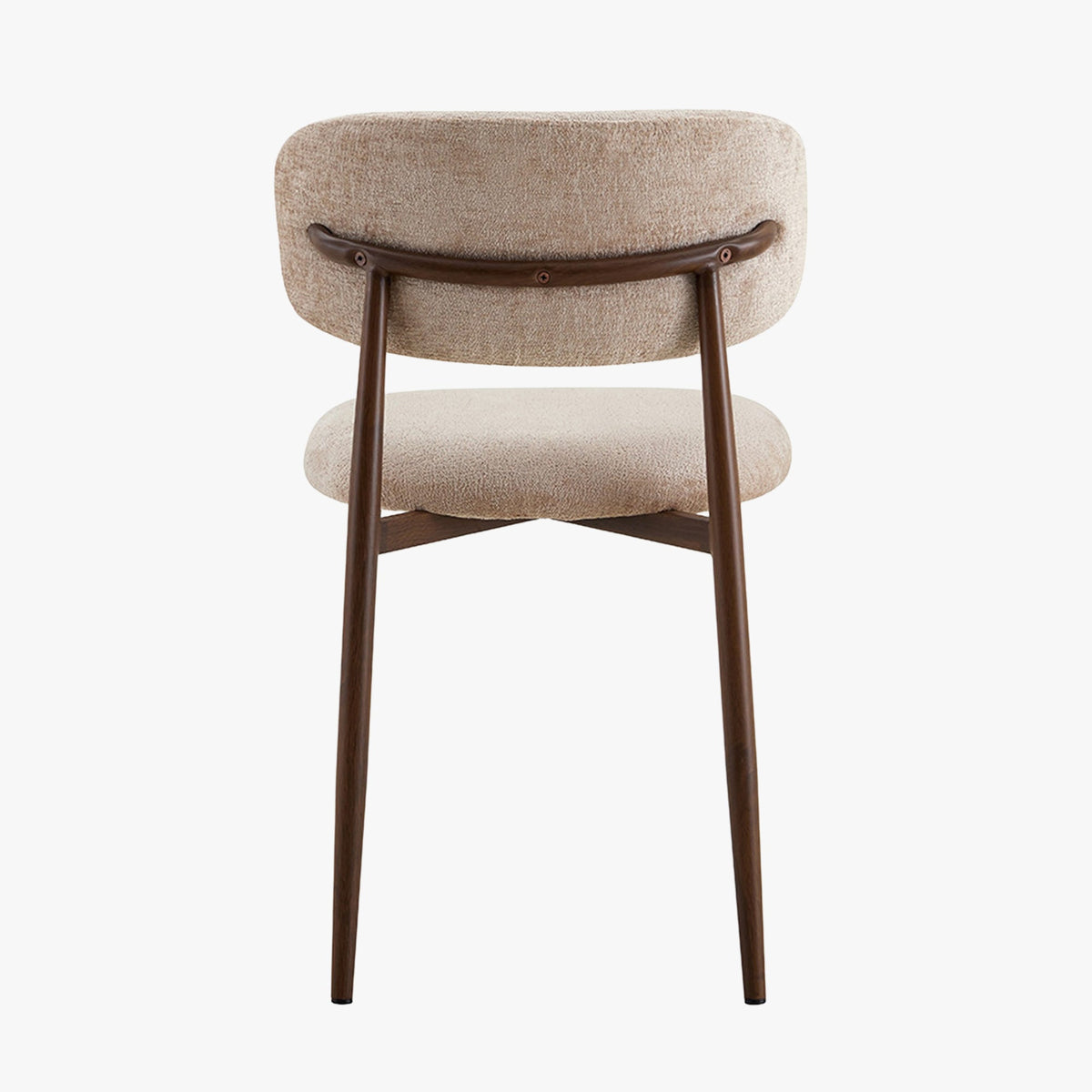 NONO Lot de 2 chaises en tissu beige pieds couleur bois foncé - Mobilier Deco