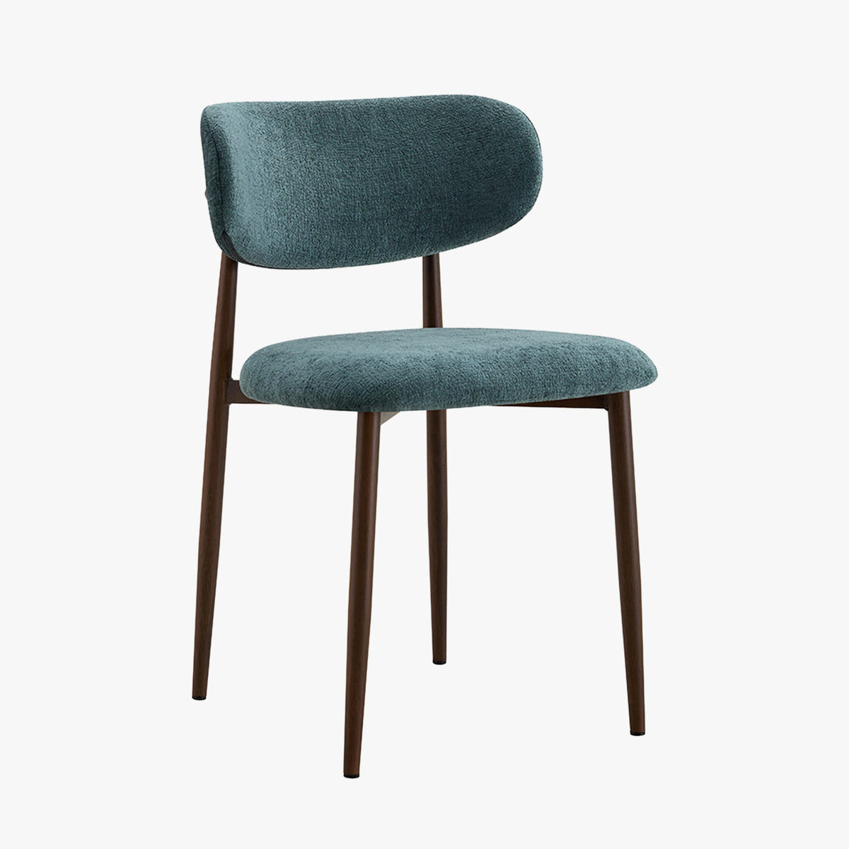 NONO Lot de 2 chaises en tissu bleu pieds couleur bois foncé - Mobilier Deco