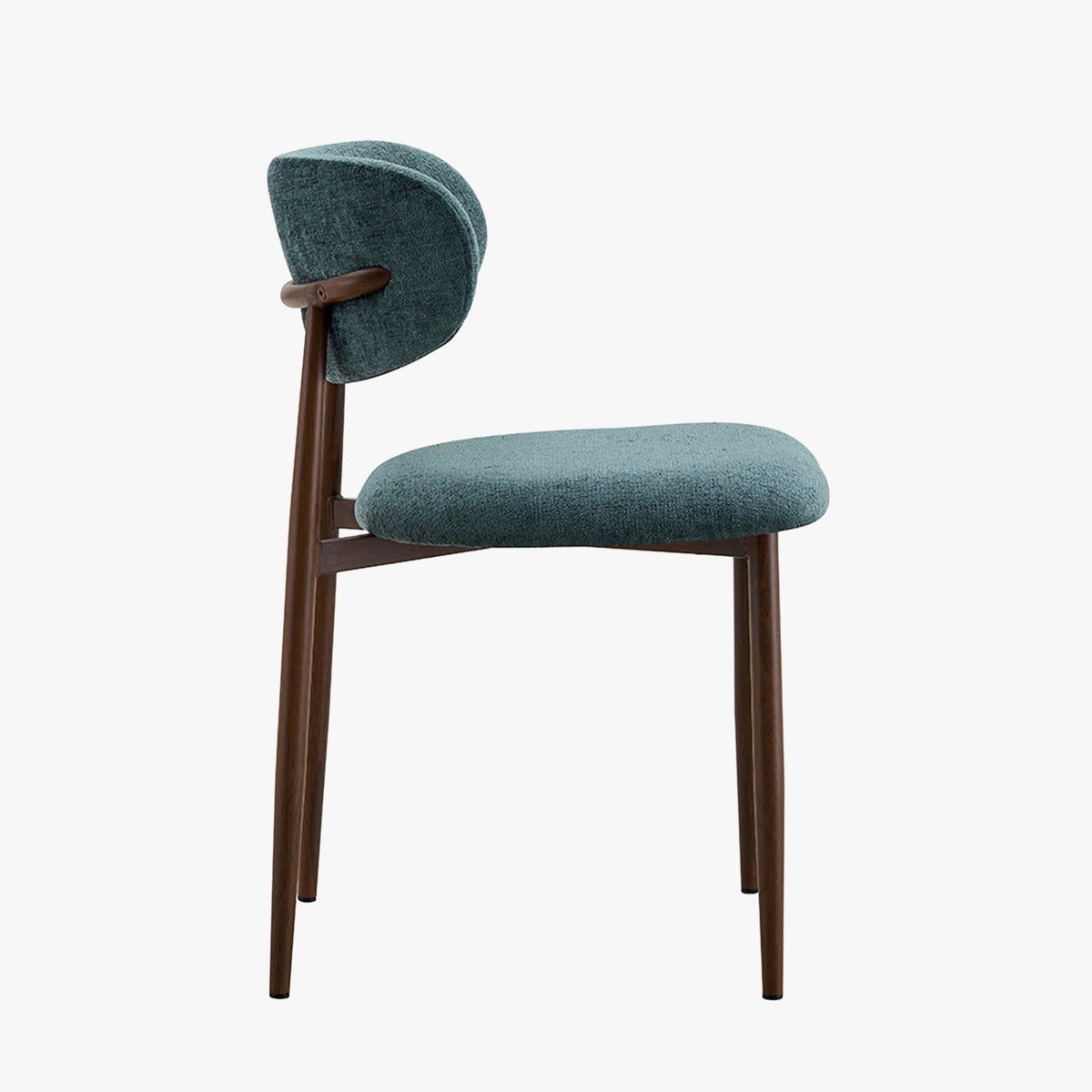 NONO Lot de 2 chaises en tissu bleu pieds couleur bois foncé - Mobilier Deco