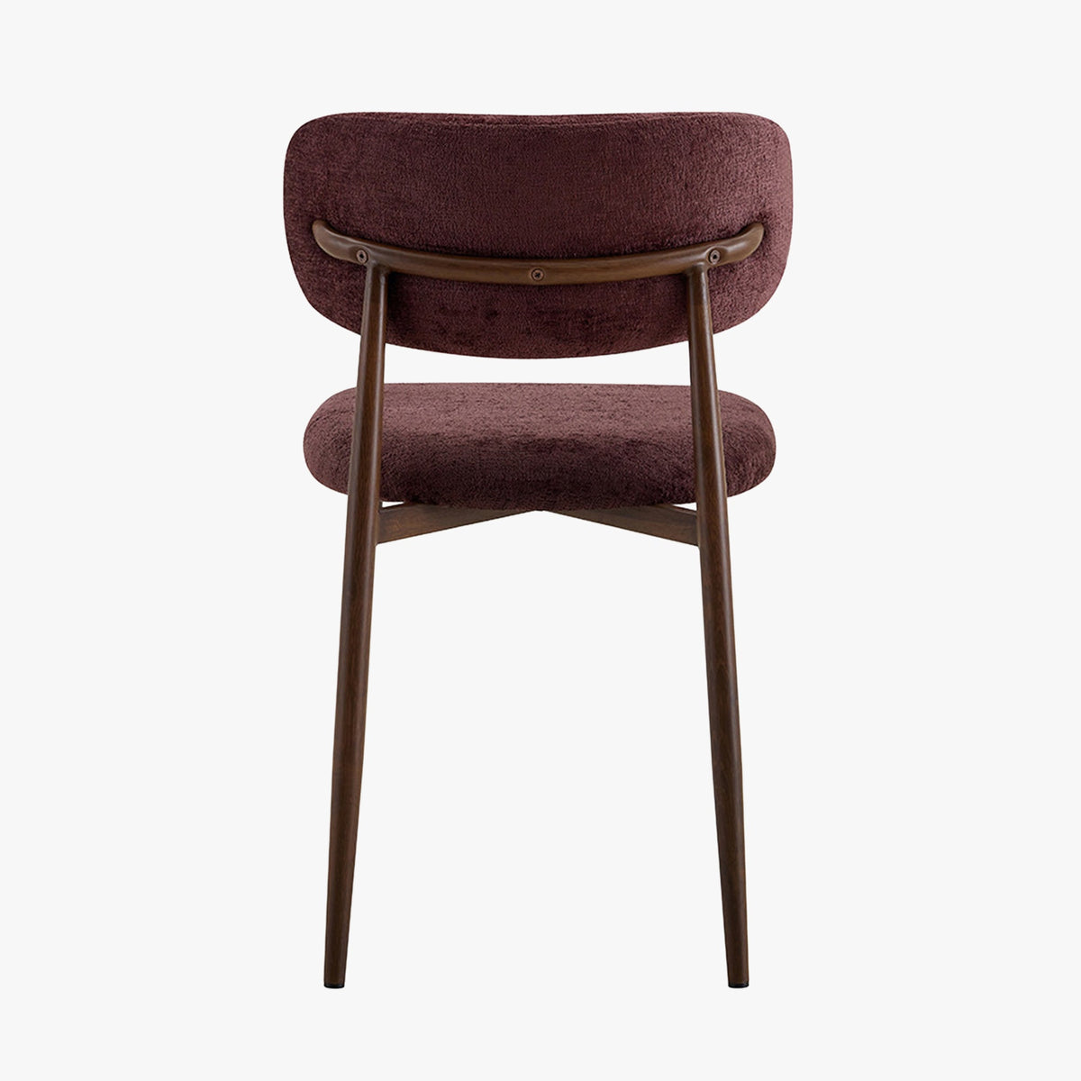 NONO Lot de 2 chaises en tissu prune pieds couleur bois foncé - Mobilier Deco