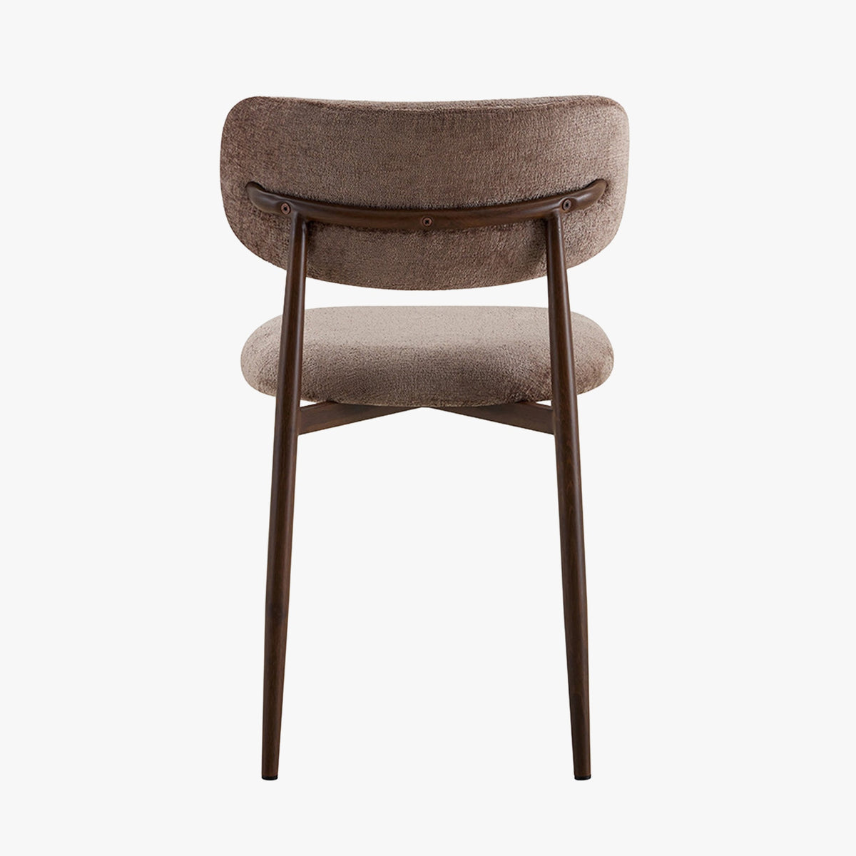 NONO Lot de 2 chaises en tissu taupe pieds couleur bois foncé - Mobilier Deco
