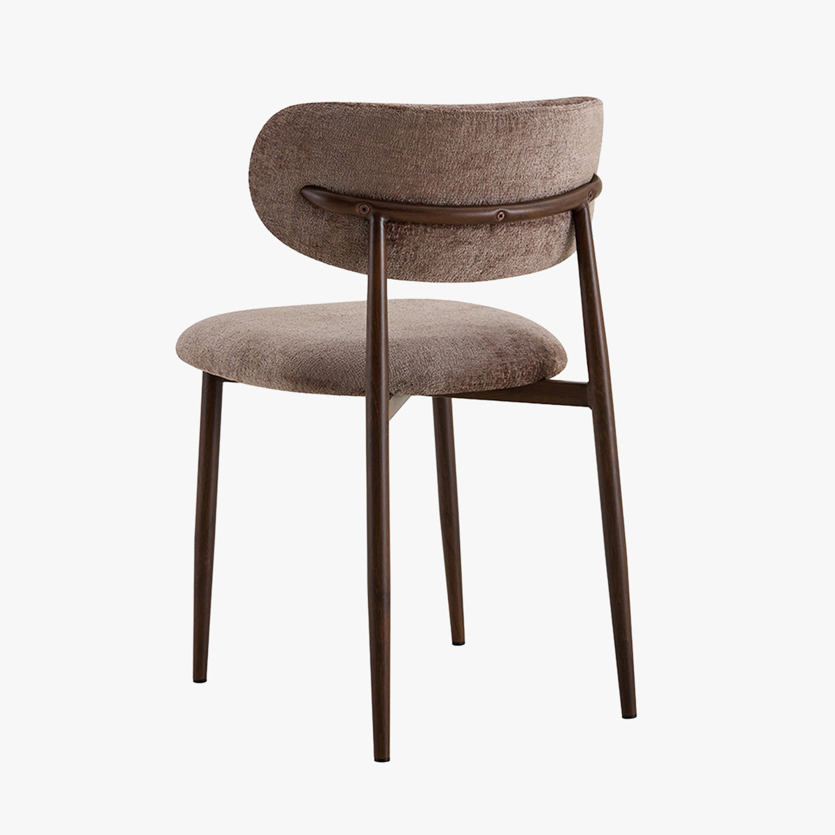 NONO Lot de 2 chaises en tissu taupe pieds couleur bois foncé - Mobilier Deco