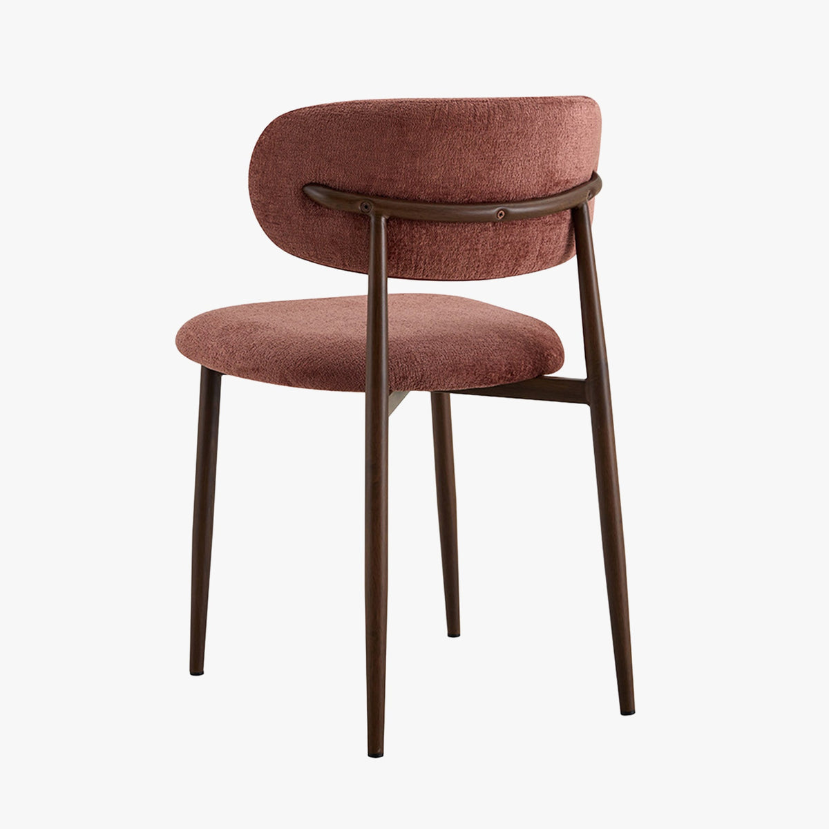 NONO Lot de 2 chaises en tissu terracotta pieds couleur bois foncé - Mobilier Deco