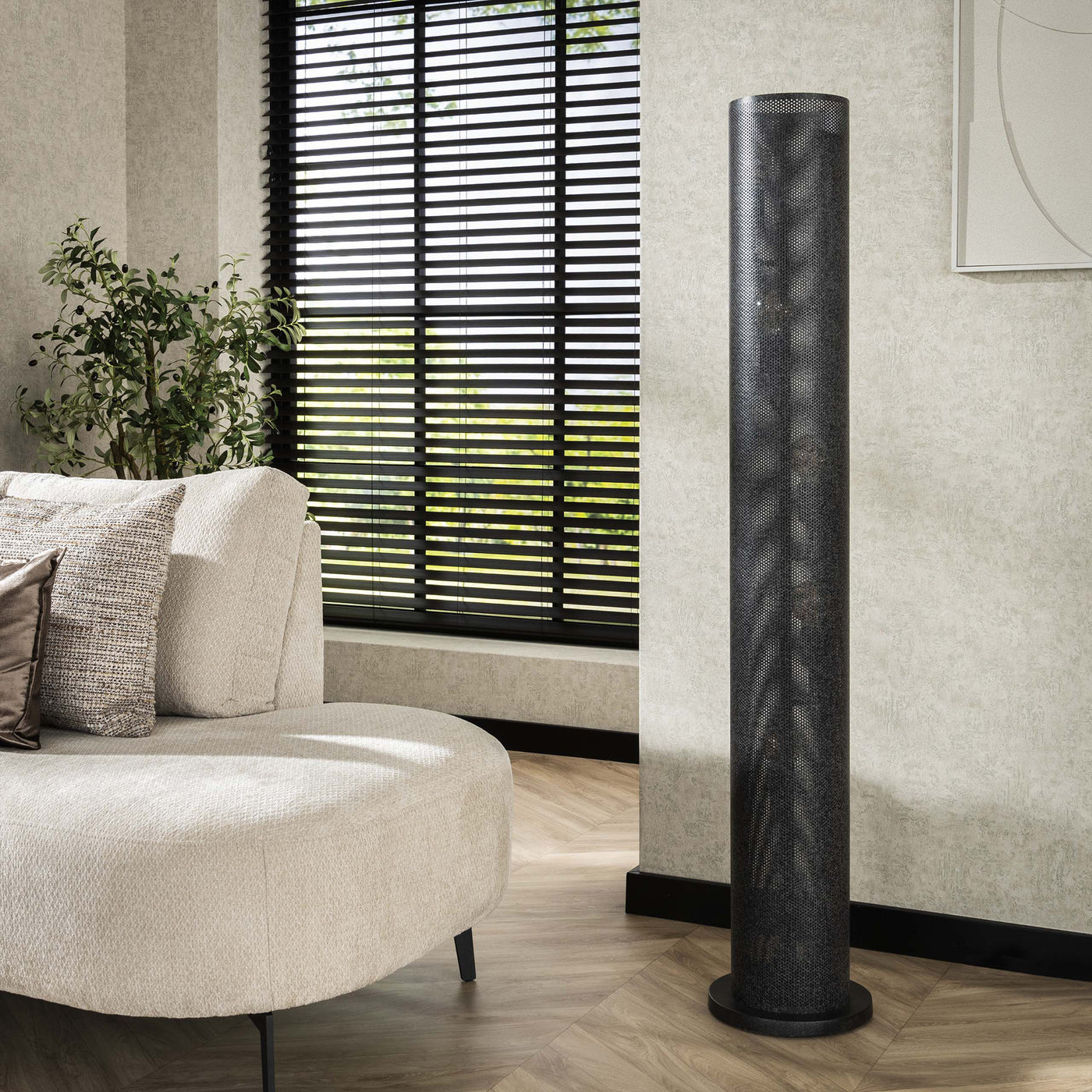 NOVA Lampadaire tube 5 ampoules en métal noir 18x149 cm