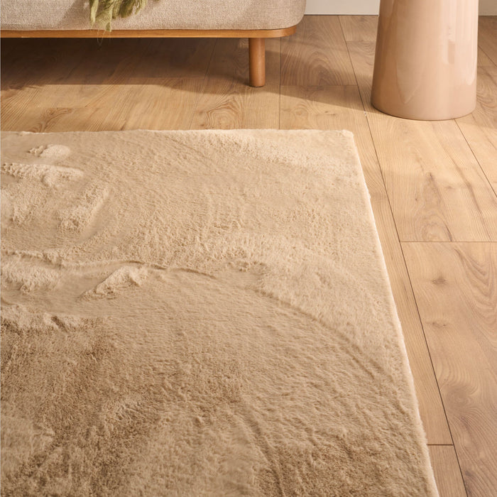 NUBE Tapis en tissu doux beige - 160x230 cm