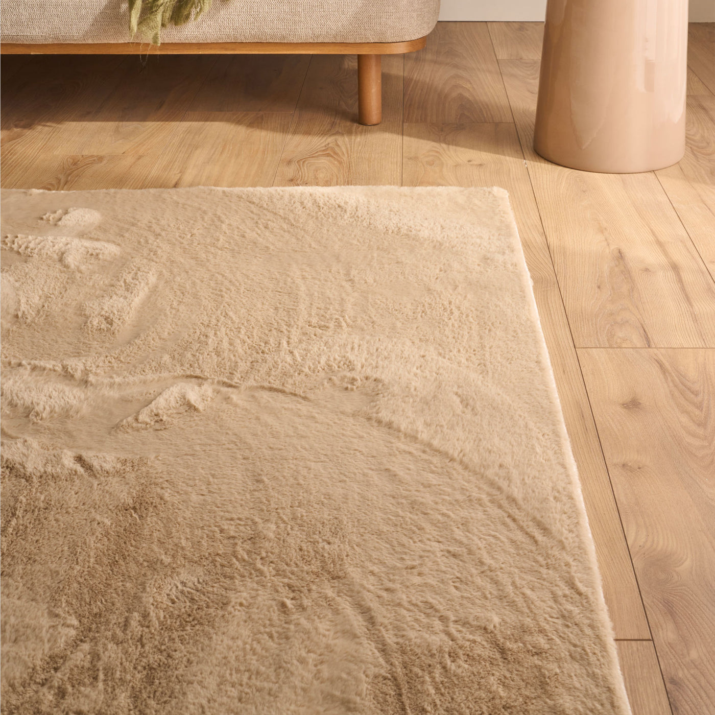 NUBE Tapis en tissu doux beige - 160x230 cm