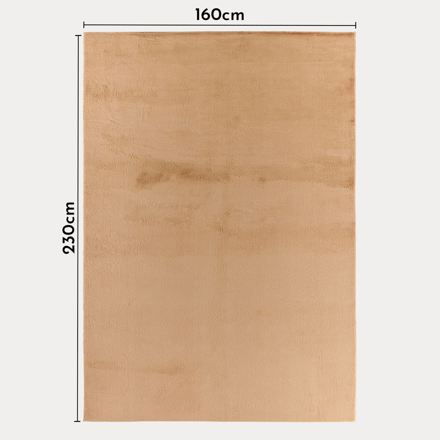 NUBE Tapis en tissu doux beige - 160x230 cm