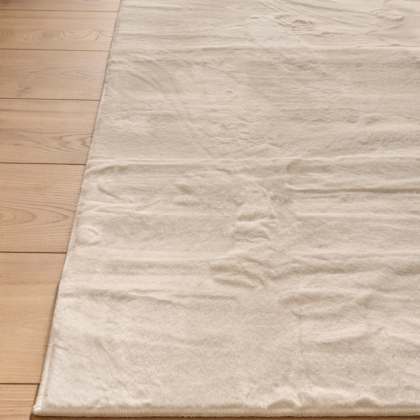 NUBE Tapis en tissu doux blanc écru - 160x230 cm