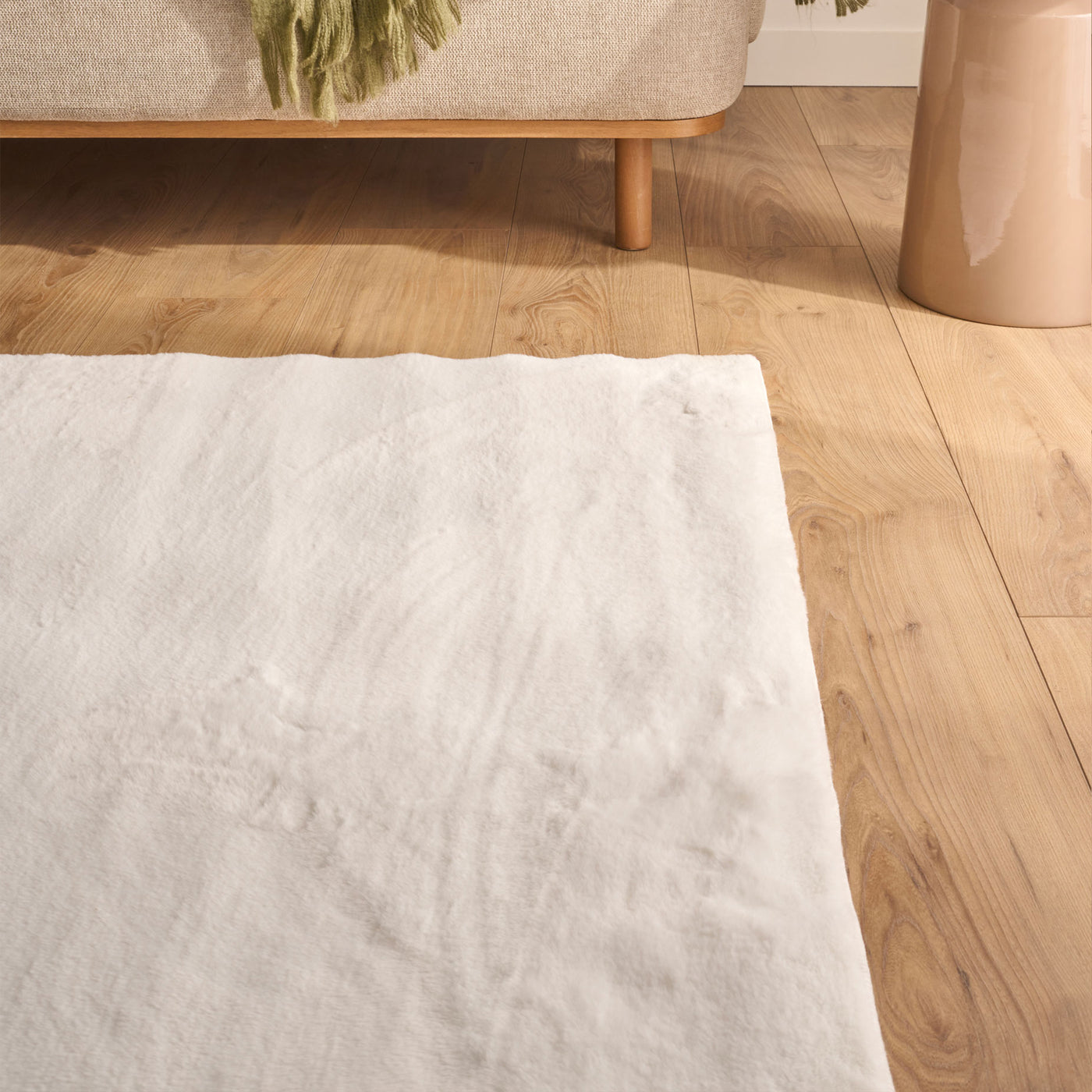 NUBE Tapis en tissu doux blanc écru - 160x230 cm
