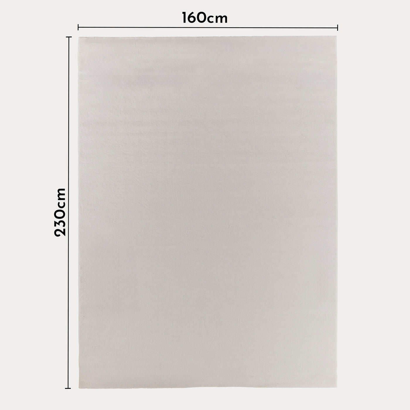 NUBE Tapis en tissu doux blanc écru - 160x230 cm