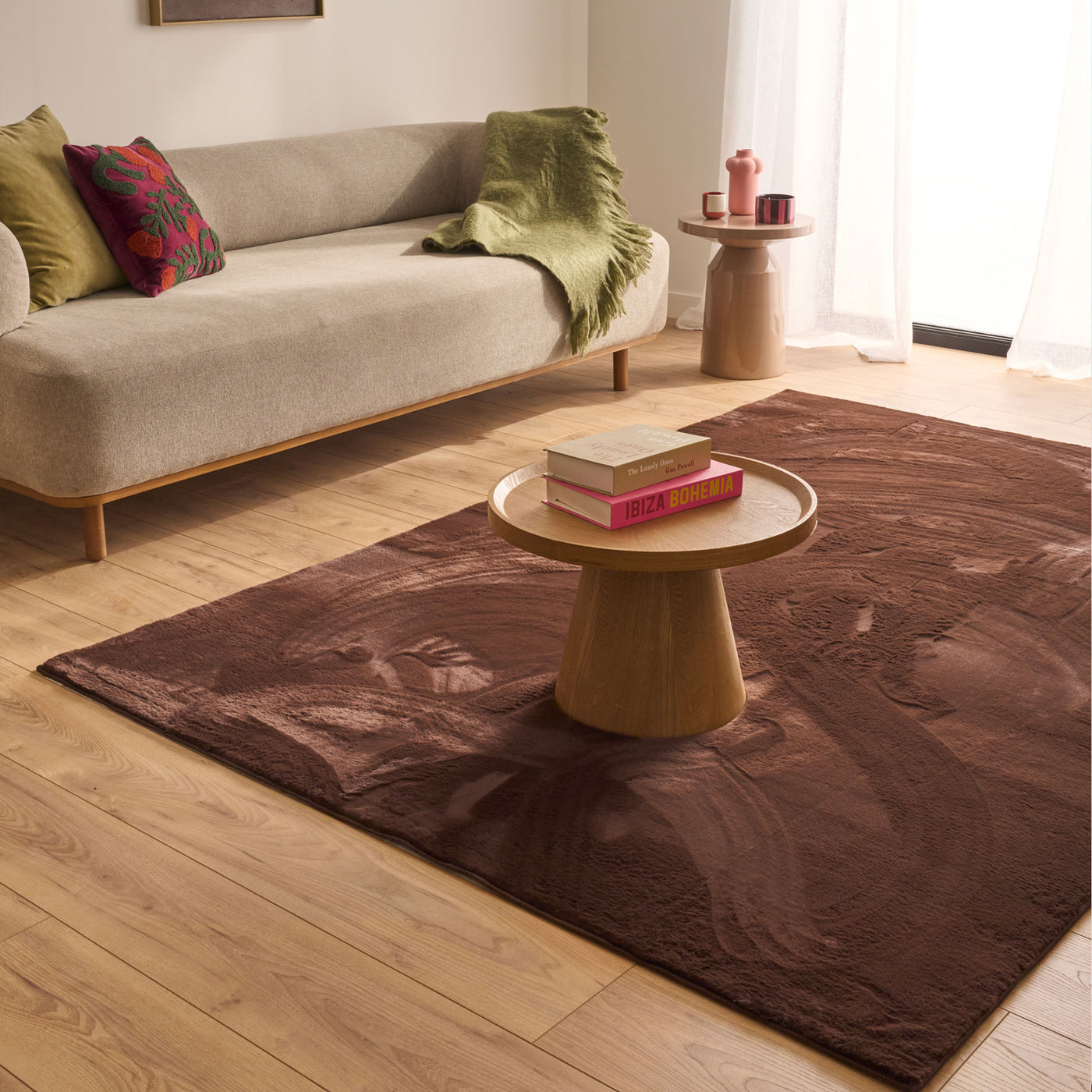 NUBE Tapis en tissu doux marron - 160x230 cm
