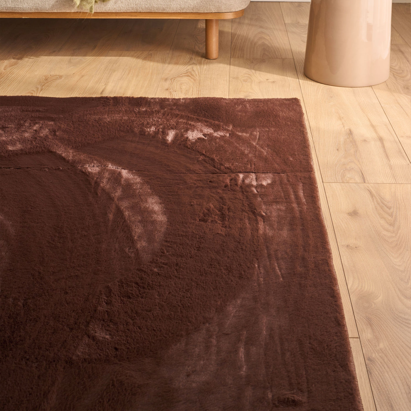 NUBE Tapis en tissu doux marron - 160x230 cm