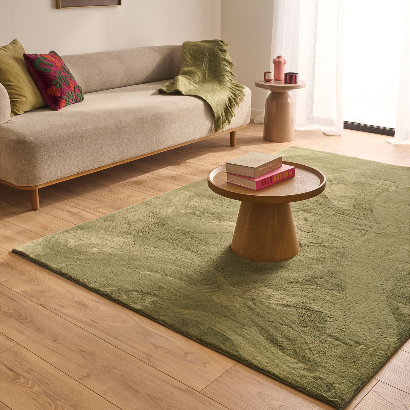 NUBE Tapis en tissu doux vert - 160x230 cm