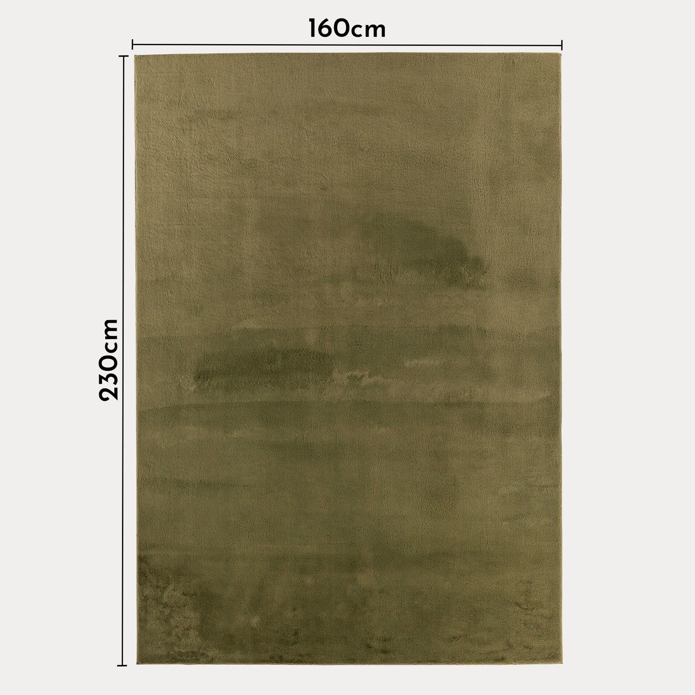 NUBE Tapis en tissu doux vert - 160x230 cm