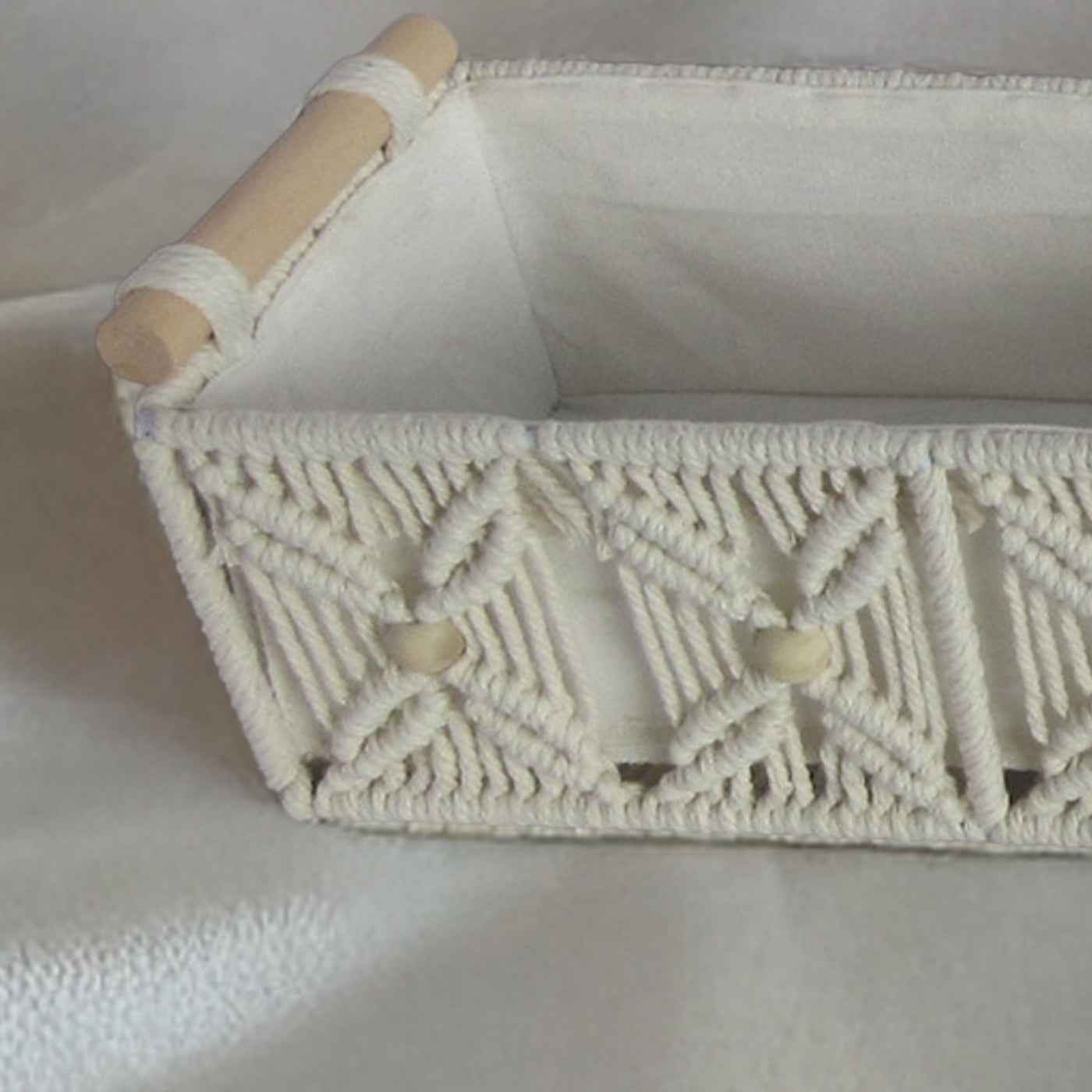 NYSSA Lot de 2 boites de rangement en coton 35x17 cm - 32x14 cm