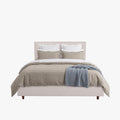 OLEA Lit double en tissu beige avec coffre 180x200 cm