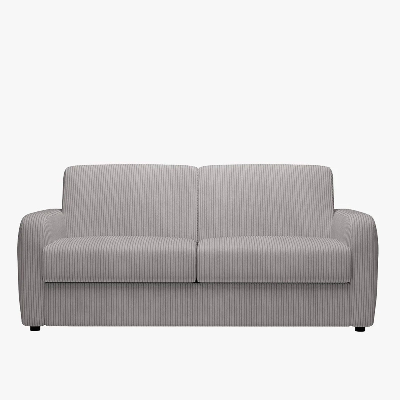 OLIVIER Canapé 3 places convertible en velours côtelé gris matelas Memory 14 cm - Canapés convertibles - Mobilier Deco