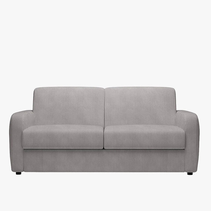 OLIVIER Canapé 3 places convertible en velours côtelé gris matelas Memory 14 cm