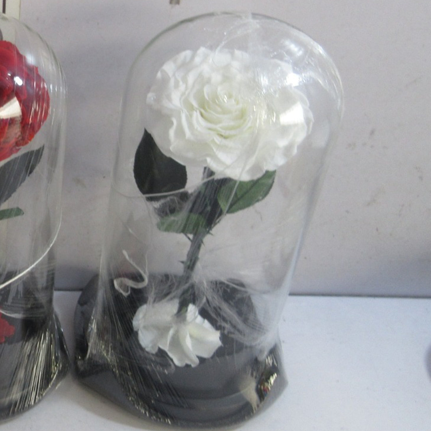 ONAYA Rose éternelle blanche en cloche - 30 cm