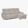 ORION Canapé d'angle relax électrique avec coffre en tissu beige  - Angle droit