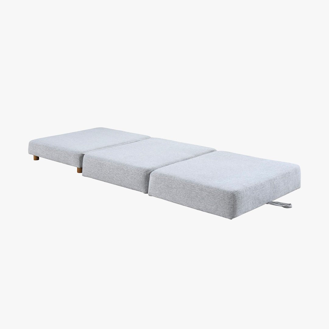 PAULA Banquette carrée convertible en tissu gris clair - Banquettes - Mobilier Deco