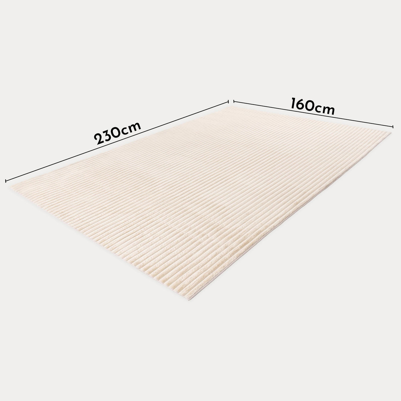 PLUSH Tapis en velours côtelé beige - 160x230 cm