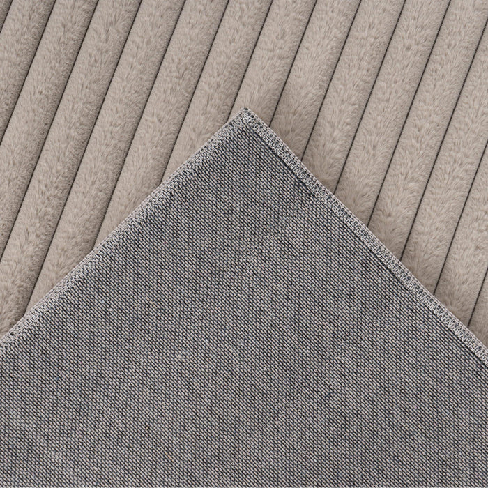 PLUSH Tapis en velours côtelé taupe - 160x230 cm