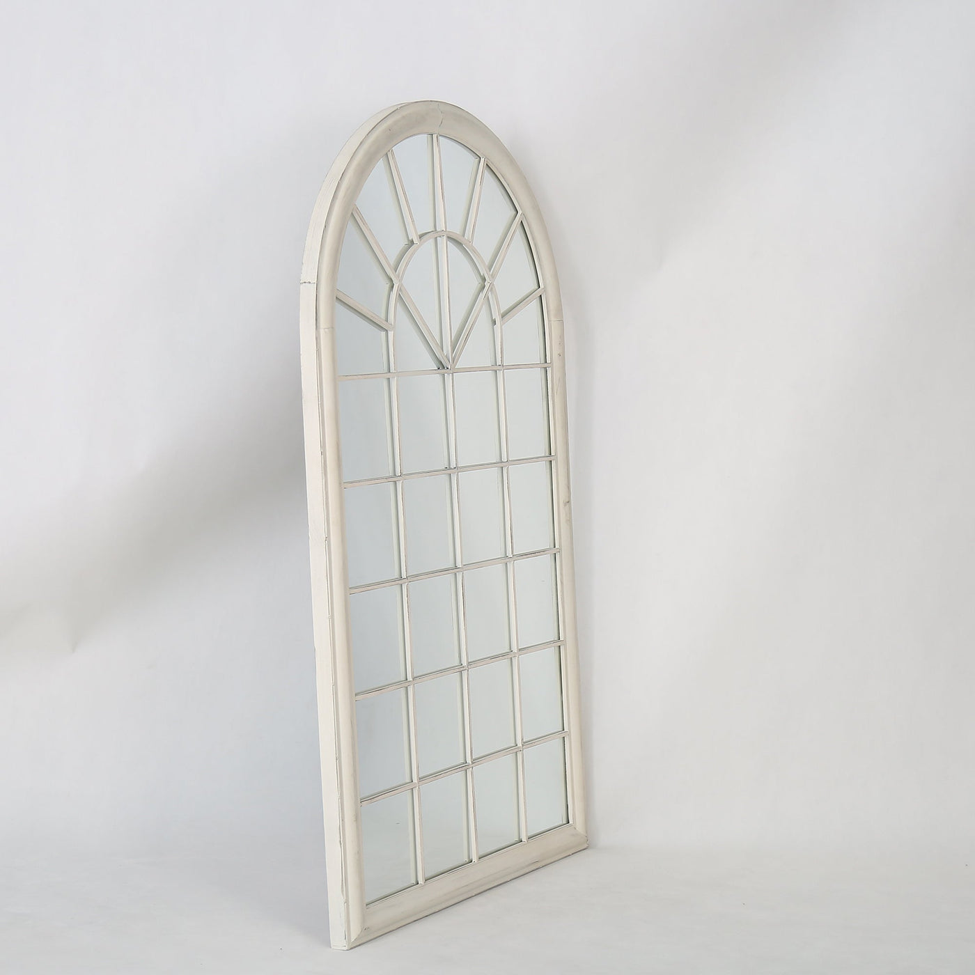 POLO Miroir mural arche en fer couleur bois 131x75 cm - Miroirs - Mobilier Deco