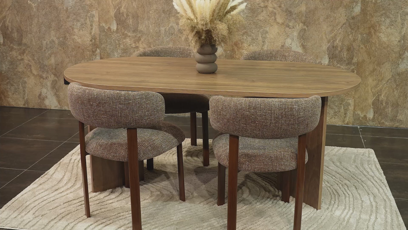 BELORA Table à manger ovale beige 180 cm - Table à manger - Mobilier Deco