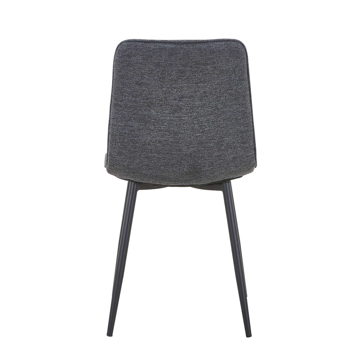 RANA Lot de 4 chaises en tissu gris foncé pieds en métal noir - Chaise de repas - Mobilier Deco