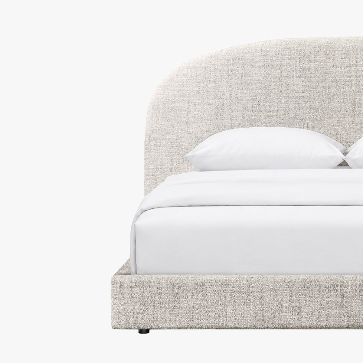 RANIA Lit double en tissu beige 140x190 cm - Lits - Mobilier Deco