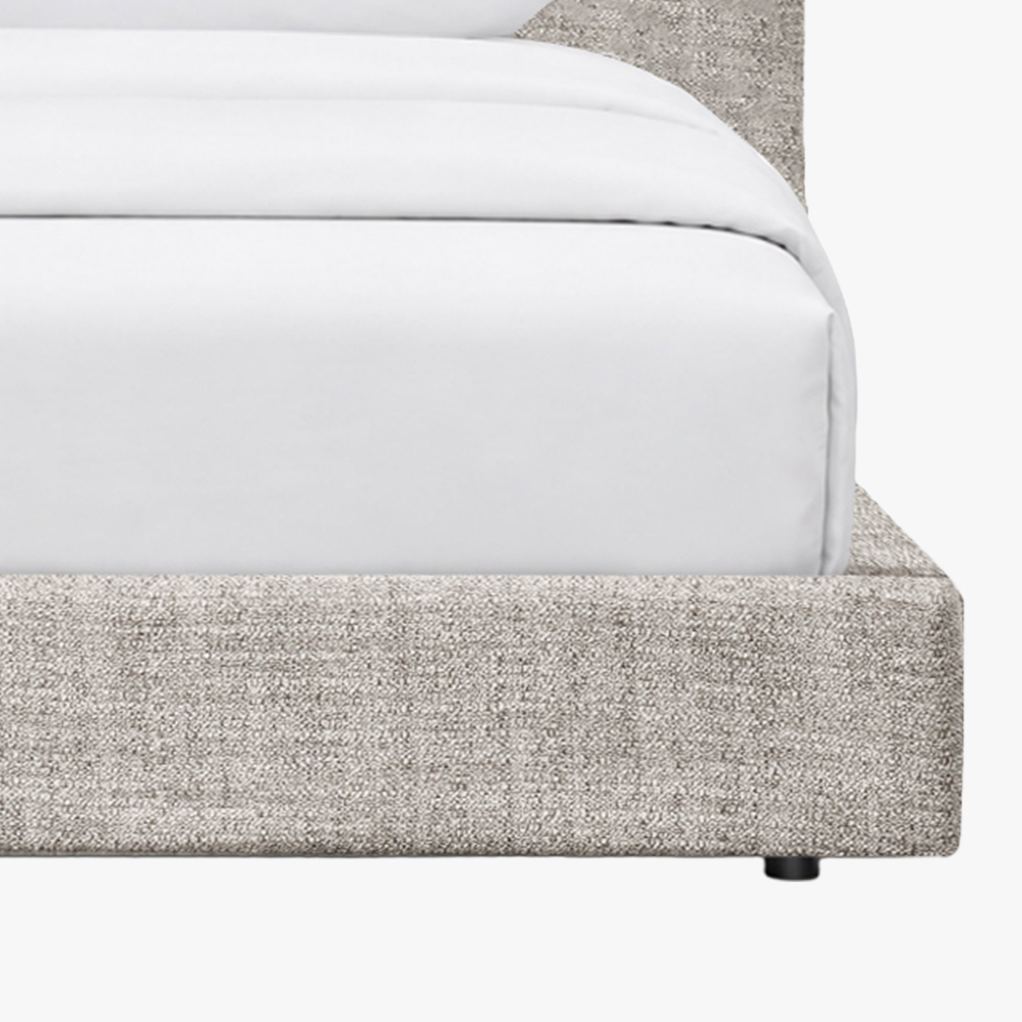 RANIA Lit double en tissu beige 180x200 cm - Lits - Mobilier Deco