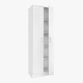 RAY Armoire 2 portes 4 étagères blanc
