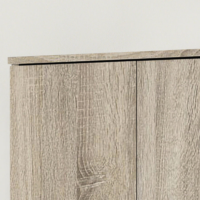 RAY Armoire 2 portes 4 étagères couleur chêne clair