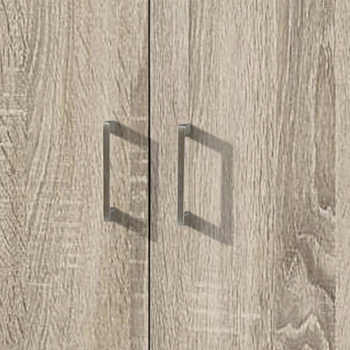 RAY Armoire 2 portes 4 étagères couleur chêne clair