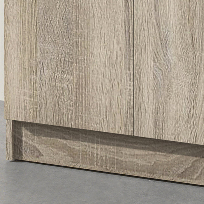 RAY Armoire 2 portes 4 étagères couleur chêne clair