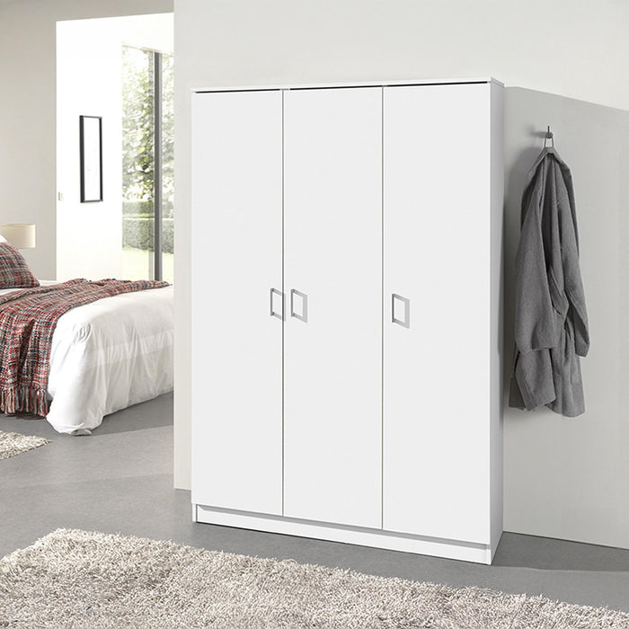 RAY XL Armoire 3 portes 4 étagères blanc