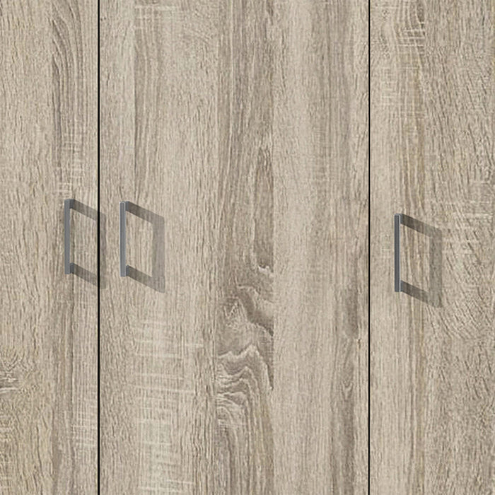 RAY XL Armoire 3 portes 4 étagères couleur chêne clair
