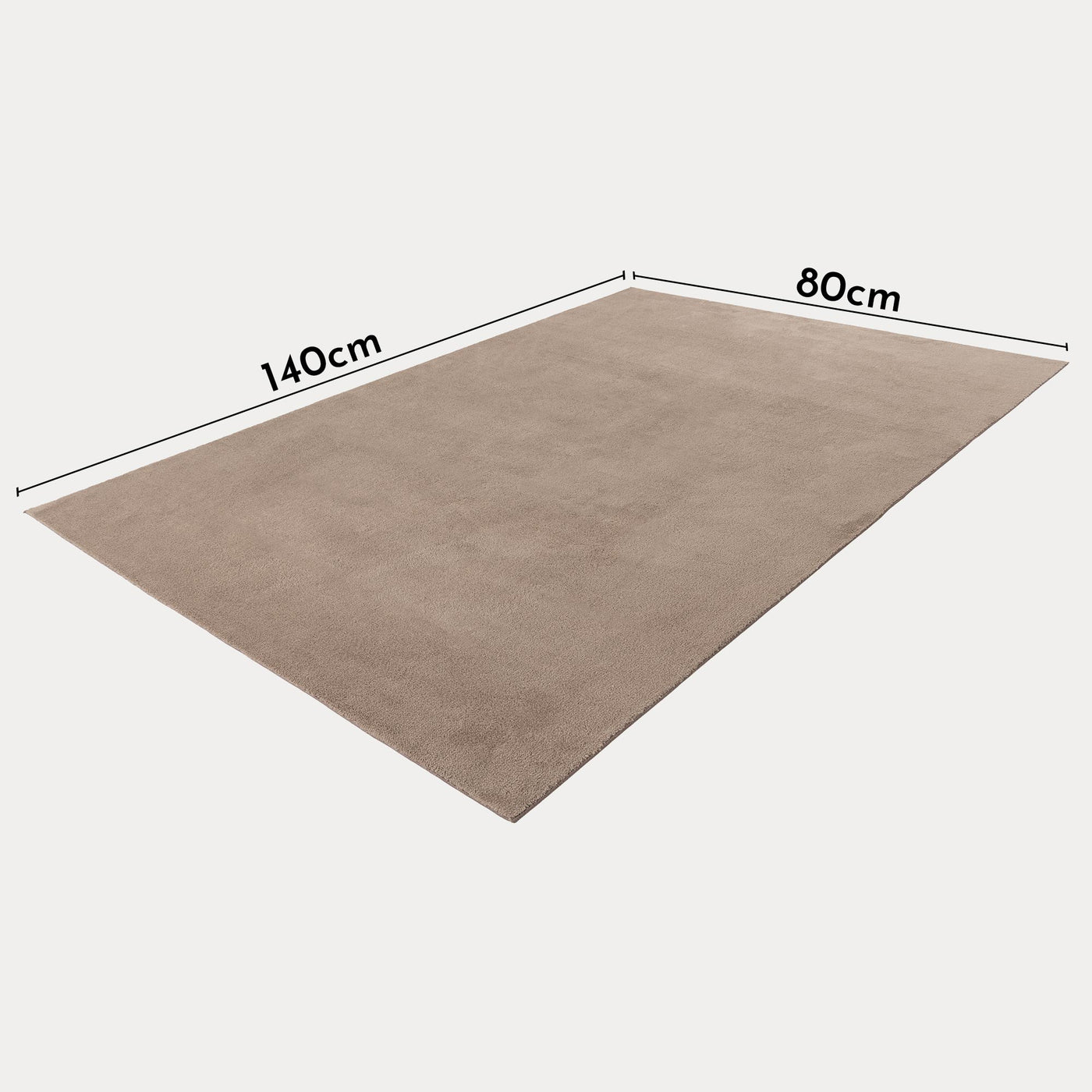 RELAX Tapis en tissu doux taupe - 80x140 cm