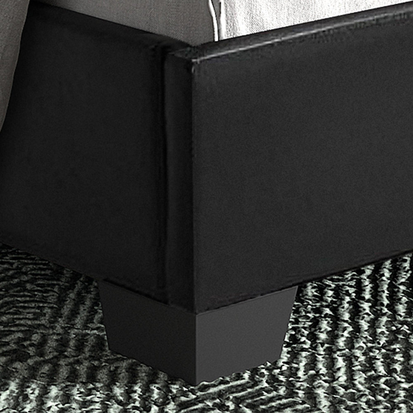 ROMA Lit double en simili cuir noir 140x200 cm