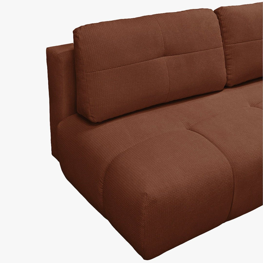 ROSA Canapé 3 places convertible avec coffre en tissu terracotta - Canapés convertibles - Mobilier Deco