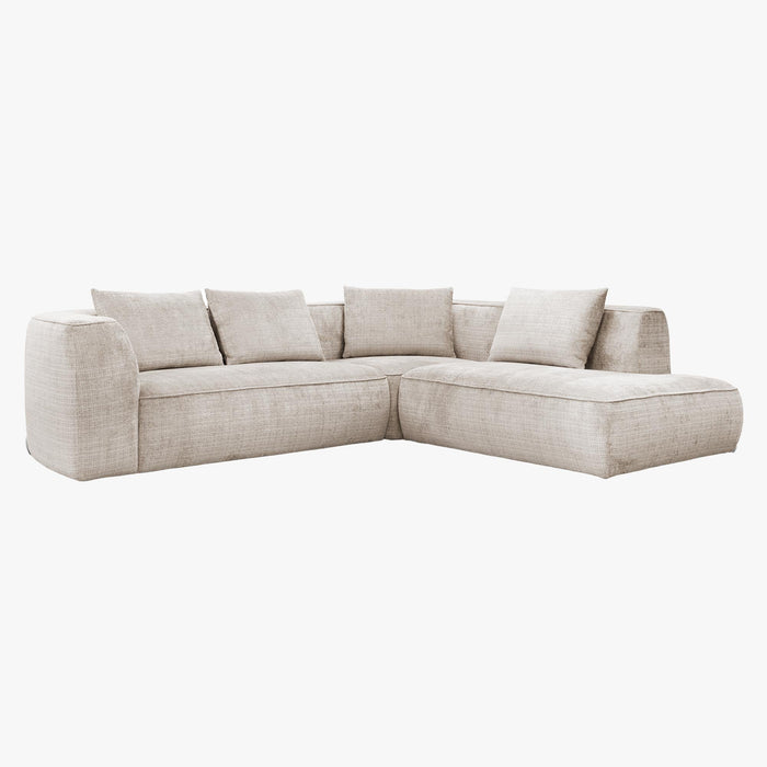ROSIE Canapé d'angle en tissu beige - Angle droit