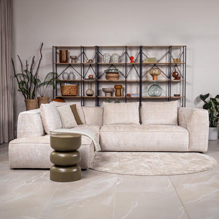 ROSIE Canapé d'angle en tissu beige - Angle gauche