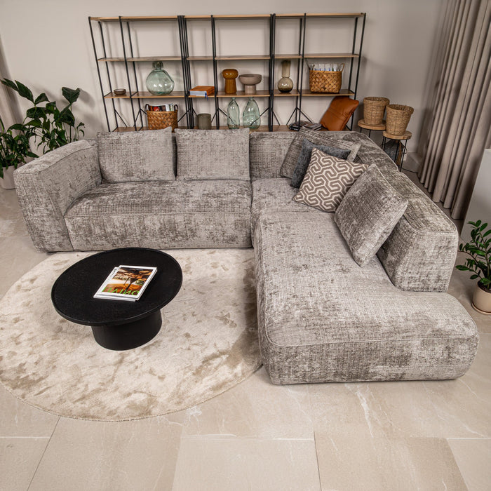 ROSIE Canapé d'angle en tissu gris - Angle droit