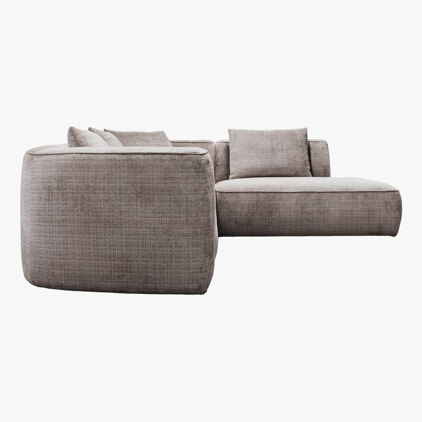 ROSIE Canapé d'angle en tissu gris - Angle droit - Canapés d'angle - Mobilier Deco