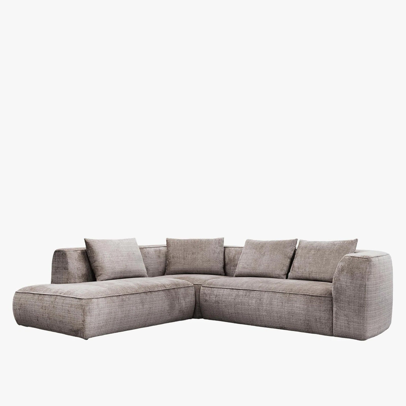 ROSIE Canapé d'angle en tissu gris - Angle gauche - Canapés d'angle - Mobilier Deco