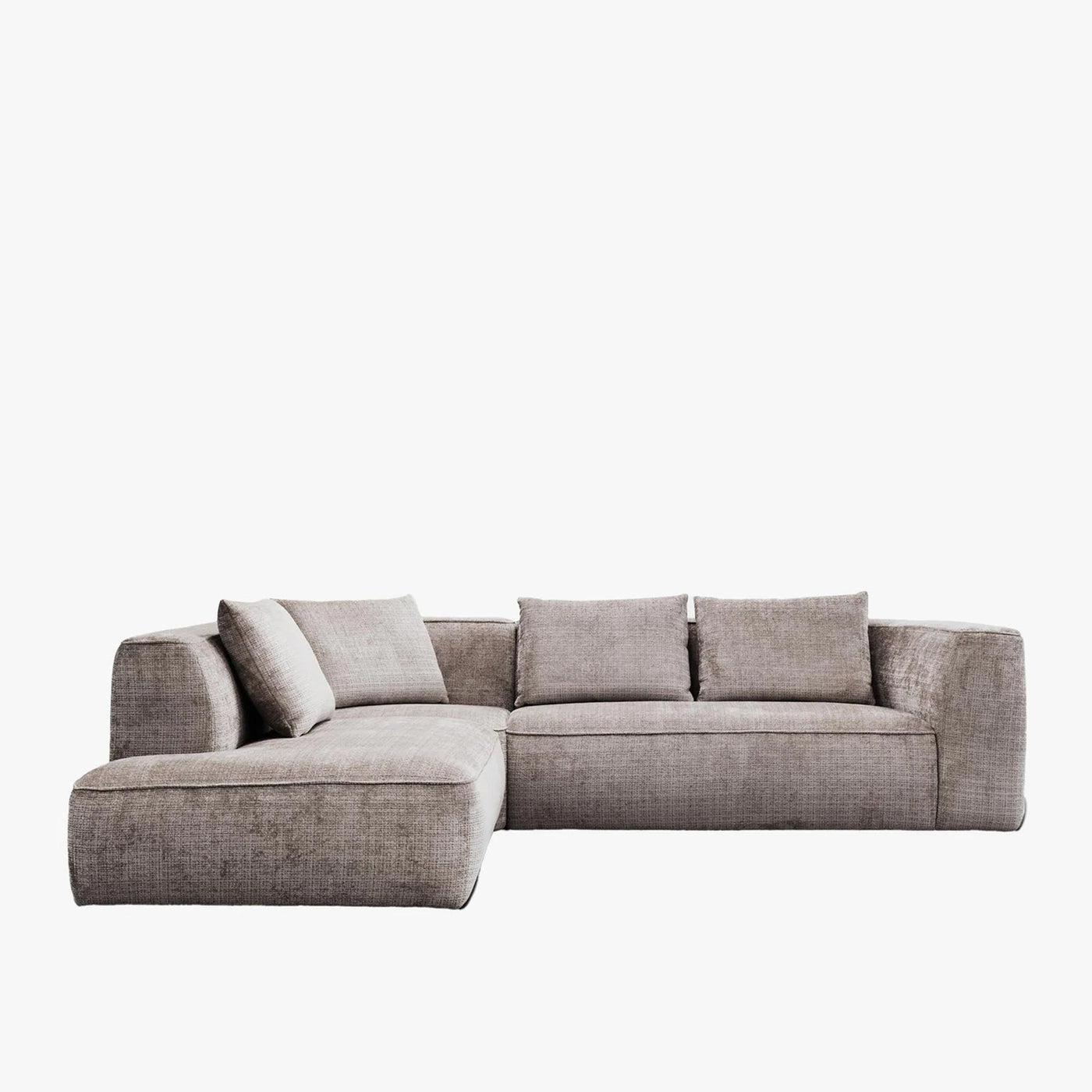ROSIE Canapé d'angle en tissu gris - Angle gauche - Canapés d'angle - Mobilier Deco