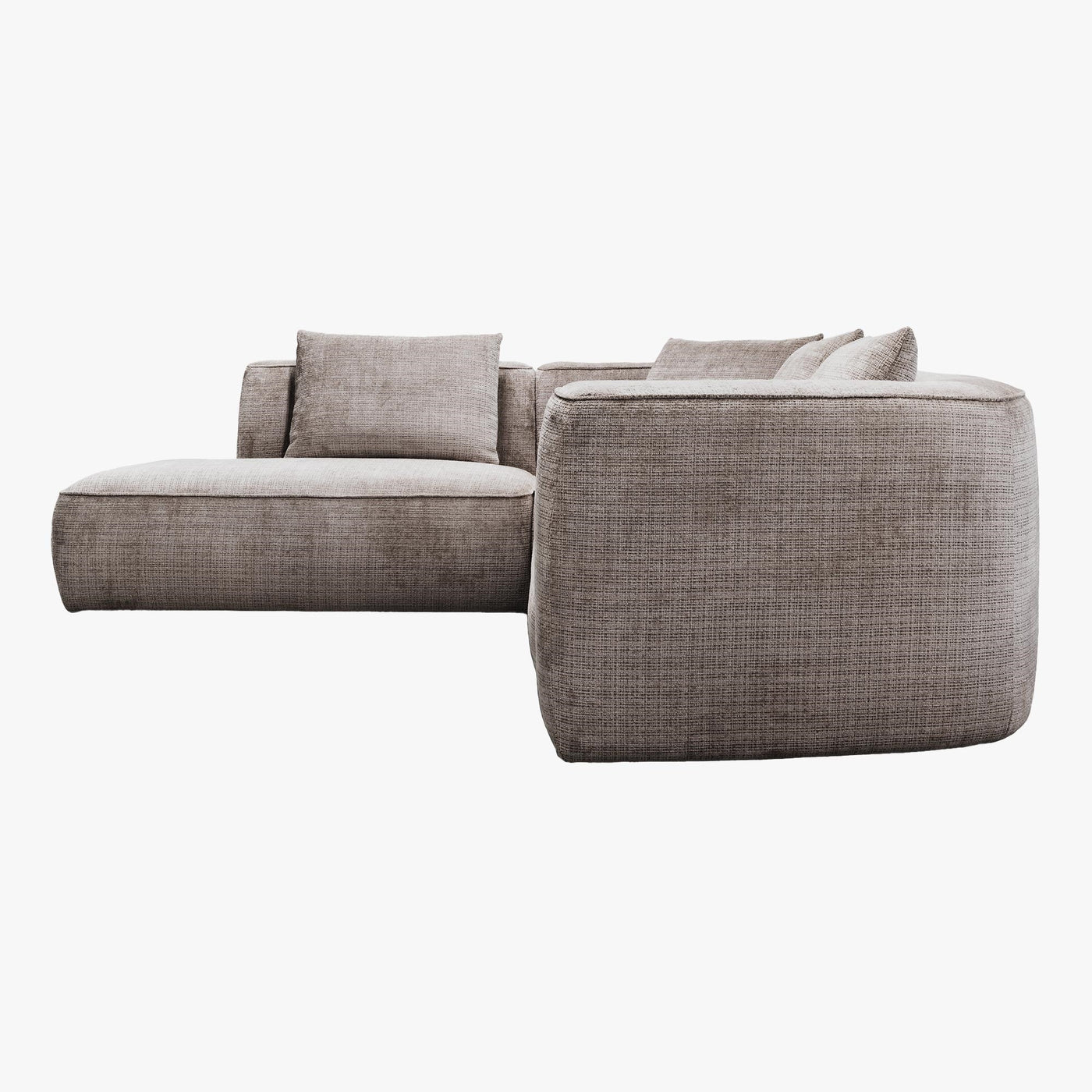 ROSIE Canapé d'angle en tissu gris - Angle gauche - Canapés d'angle - Mobilier Deco