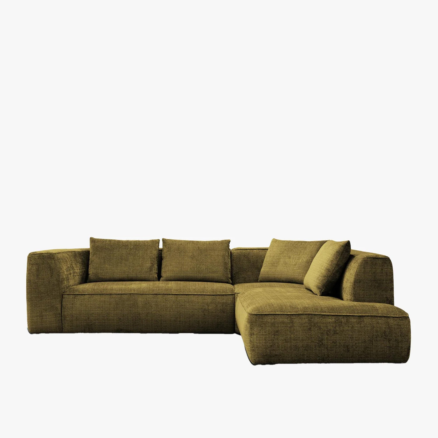 ROSIE Canapé d'angle en tissu vert - Angle droit - Canapés d'angle - Mobilier Deco