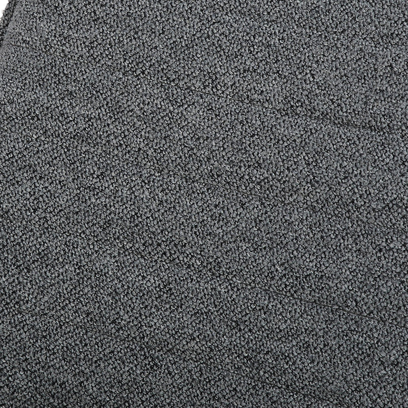 ROXANE Chaise pivotante tissu bouclette gris foncé piètement en métal noir
